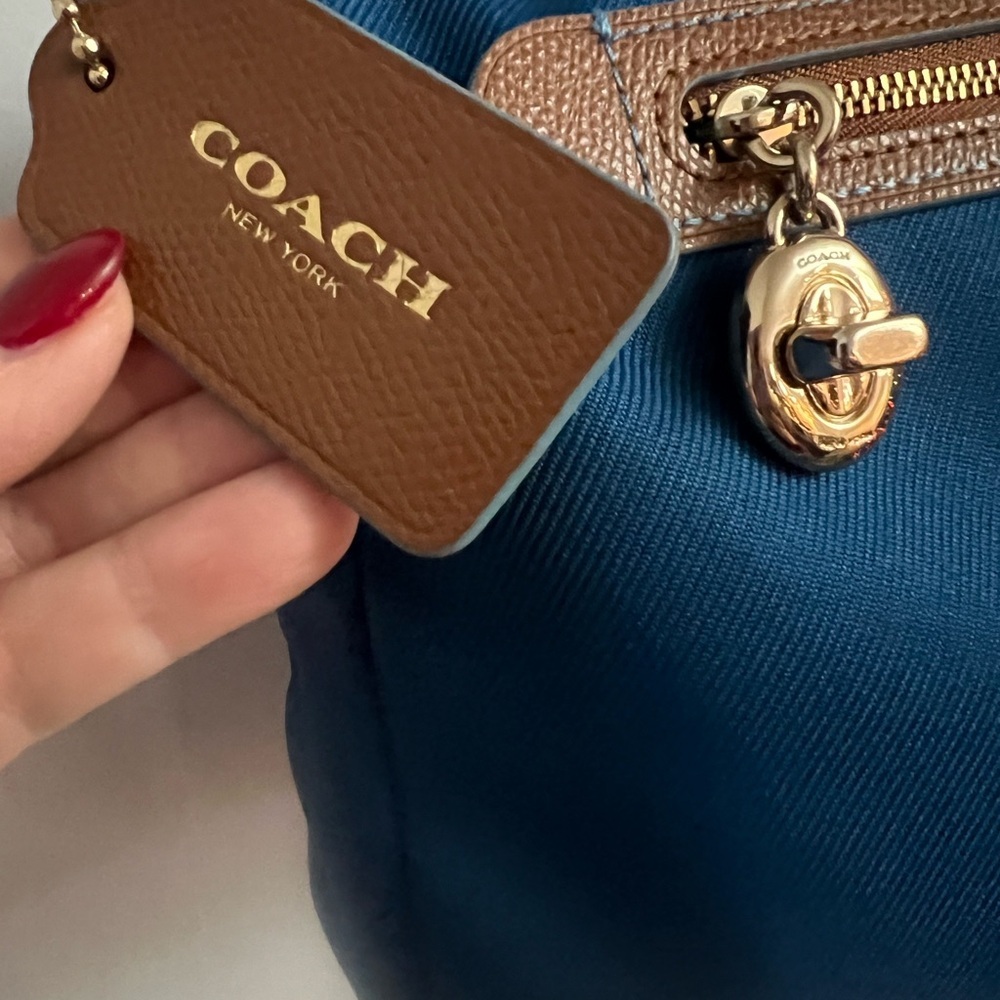Coach Sawyer Crossbody Bag in Blue and Tan - Picture 6 of 15